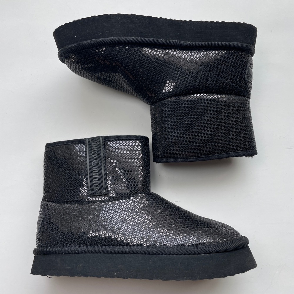 Juicy Couture Black Sequin Ankle Boots